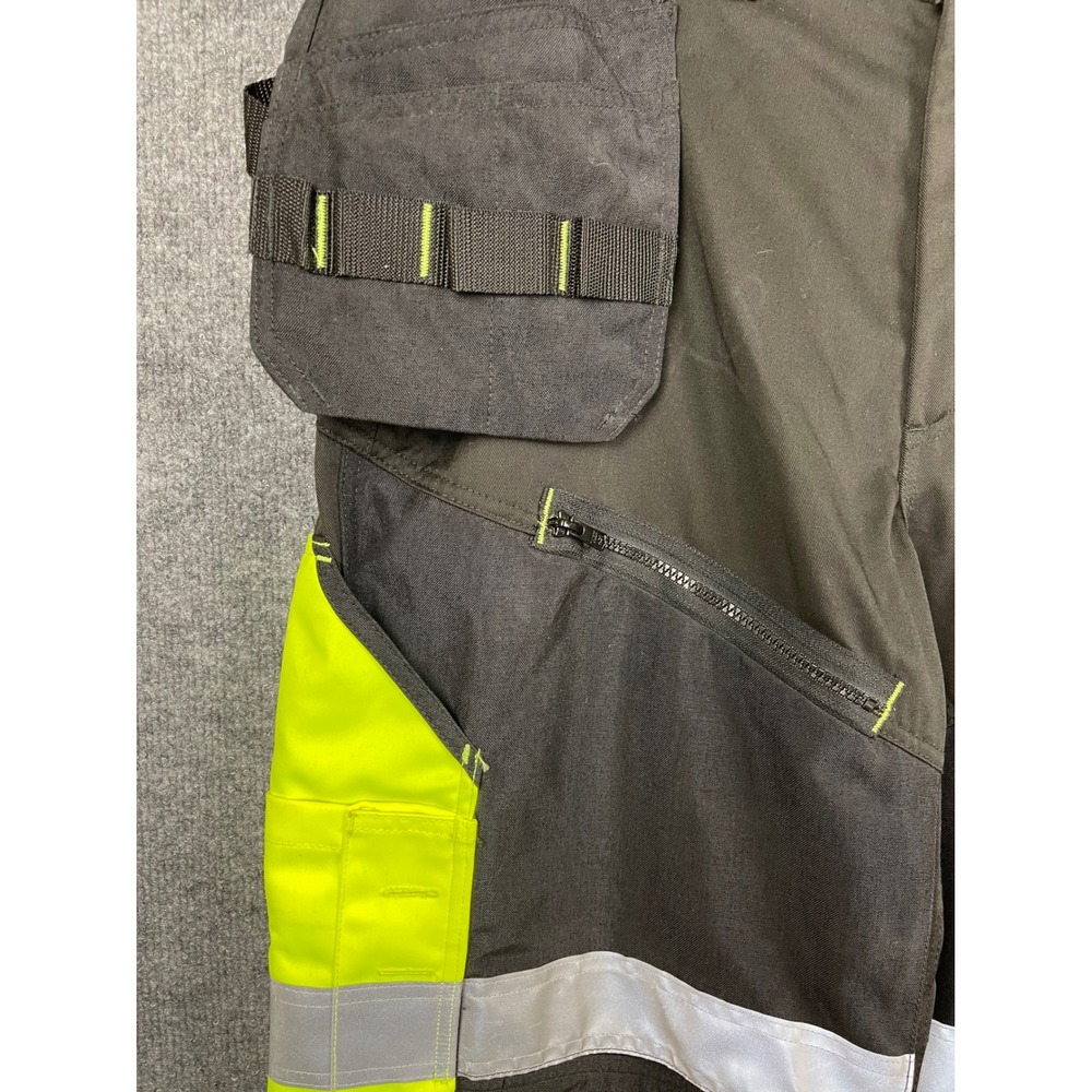 Blaklader Work Pants Mens 40x30 Black Yellow New Hi-Vis 1608 Holster Pocket - Picture 11 of 15